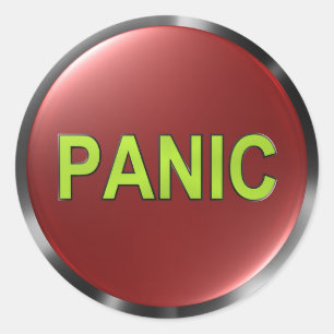 Panic Button Classic Round Sticker