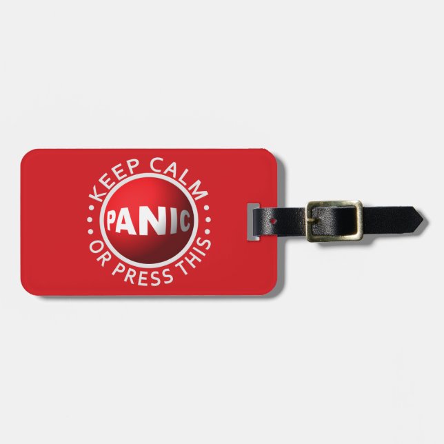 Panic Button custom luggage tag (Front Horizontal)