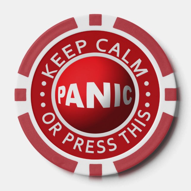 Panic Button custom poker chips (Front)