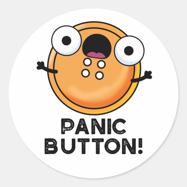 Panic Button Funny Sewing Pun  Classic Round Sticker (Front)