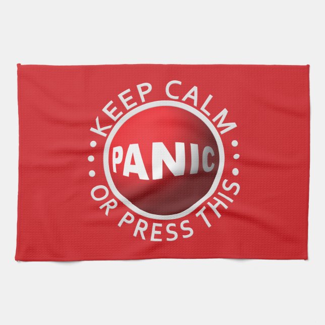Panic Button kitchen towel (Horizontal)