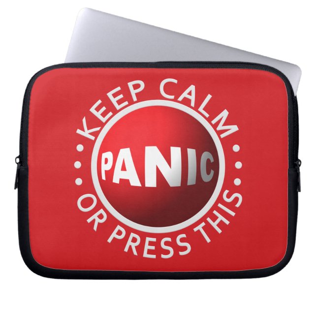 Panic Button laptop sleeve (Front)