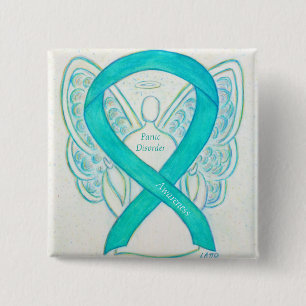 Panic Disorder Awareness Ribbon Angel Custom Pin