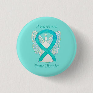 Panic Disorder Awareness Ribbon Angel Custom Pins
