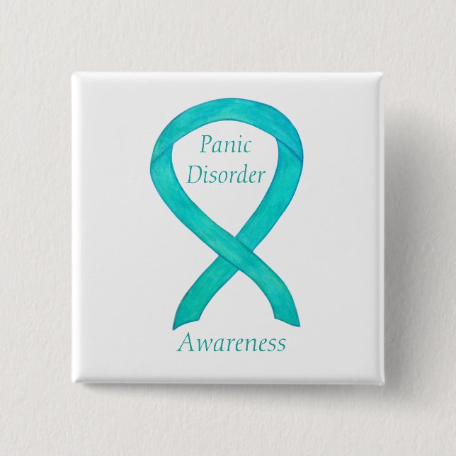 Panic Disorder Awareness Ribbon Custom Pins (Front)