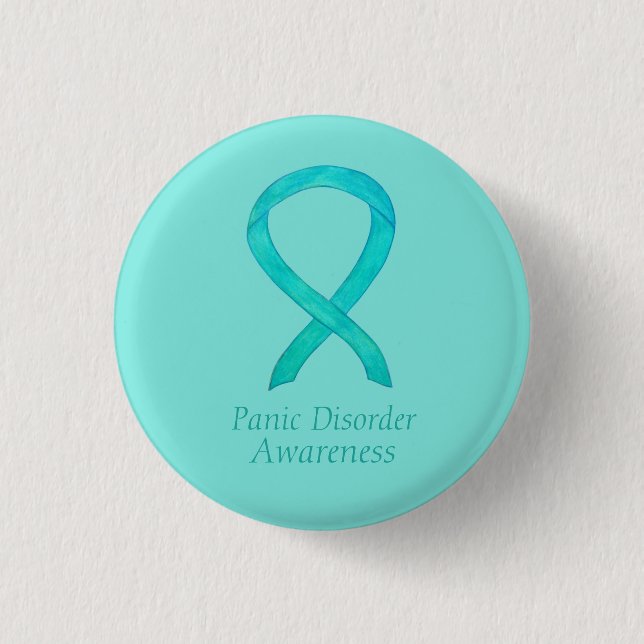 Panic Disorder Awareness Ribbon Custom Pins (Front)
