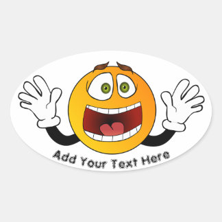 Panic Emoji Oval Sticker