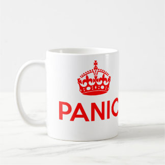 PANIC: Keep Calm and Carry On Spoof (Red) Coffee Mug