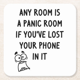 Panic Room Square Paper Coaster
