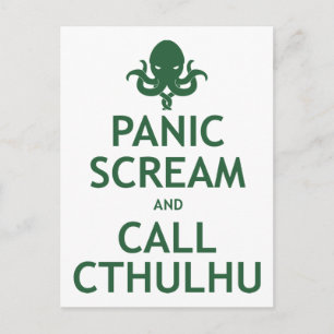 Panic Scream and Call Cthulhu Postcard