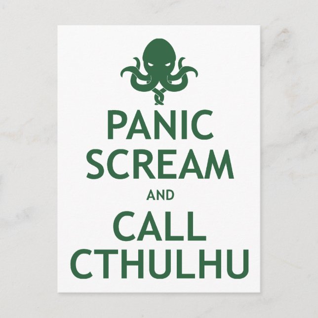 Panic Scream and Call Cthulhu Postcard (Front)