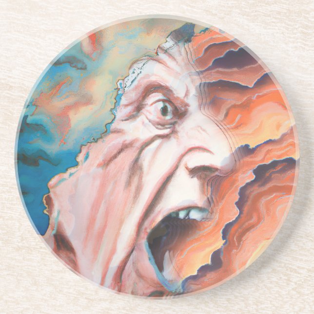 Panic Waves Oil Painting Coaster (Front)