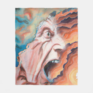 Panic Waves Oil Painting Fleece Blanket
