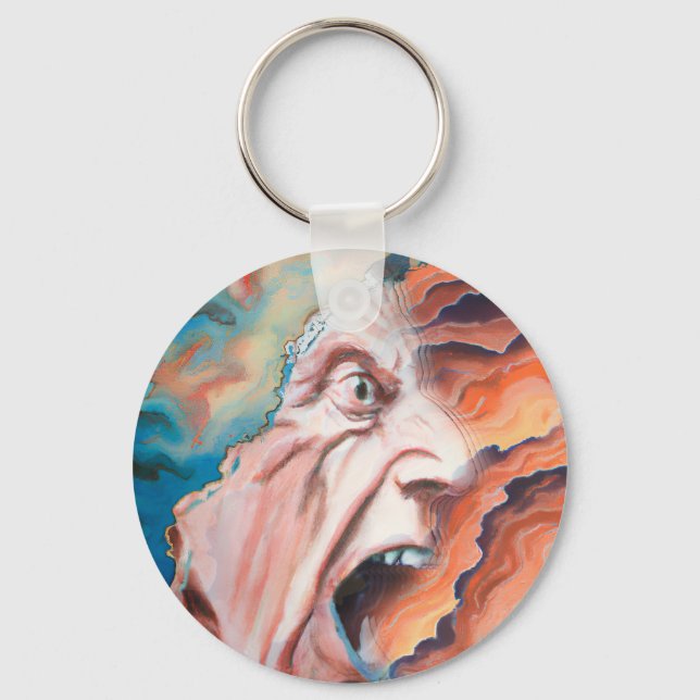 Panic Waves Oil Painting Key Ring (Front)