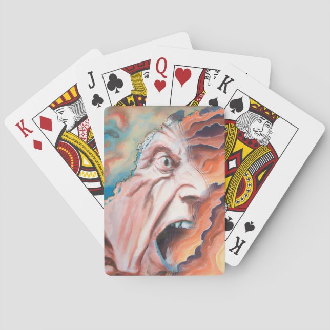 Panic Waves Oil Painting Playing Cards (Back)