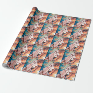 Panic Waves Oil Painting Wrapping Paper