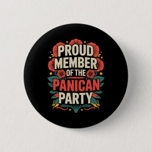 Panican Party Floral Anti Trump Political Protest 6 Cm Round Badge