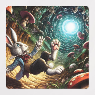 Panicked Bunny Falling Down The Rabbit Hole