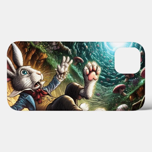 Panicked Bunny Falling Down The Rabbit Hole Case-Mate iPhone Case (Back (Horizontal))