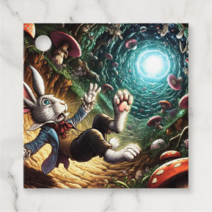 Panicked Bunny Falling Down The Rabbit Hole Favour Tags