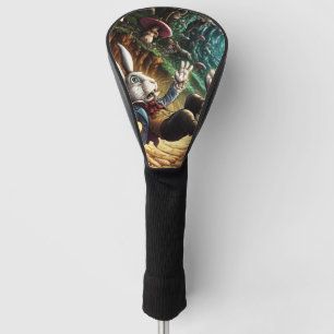 Panicked Bunny Falling Down The Rabbit Hole Golf Head Cover