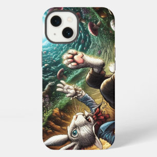 Panicked Bunny Falling Down The Rabbit Hole iPhone 13 Case