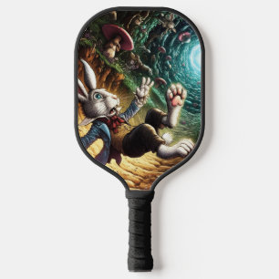 Panicked Bunny Falling Down The Rabbit Hole Pickleball Paddle