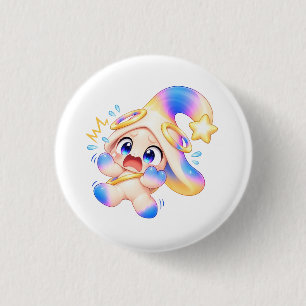 Panicked Pastel Sweat Drop Button - Cute Stressed
