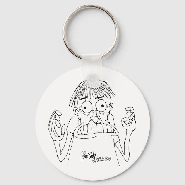 panicky cartoon character key ring (Front)
