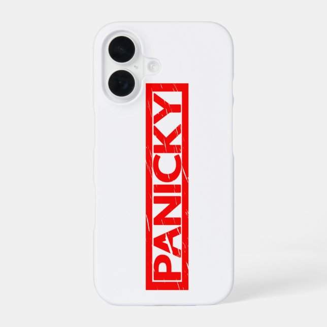 Panicky Stamp iPhone 16 Case (Back)
