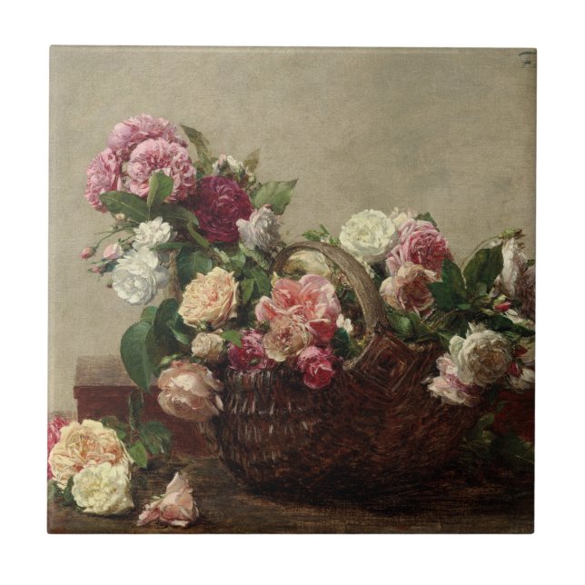Panier de Roses – Henri Fantin-Latour Ceramic Tile (Front)