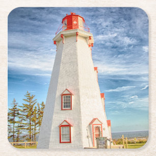Panmure Island Lighthouse Square Paper Coaster