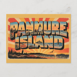 Panmure Island PEI Red Sand Beach Lighthouse Art Postcard