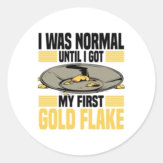 Panning for gold classic round sticker (Front)