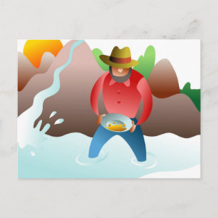 Panning For Gold Postcard