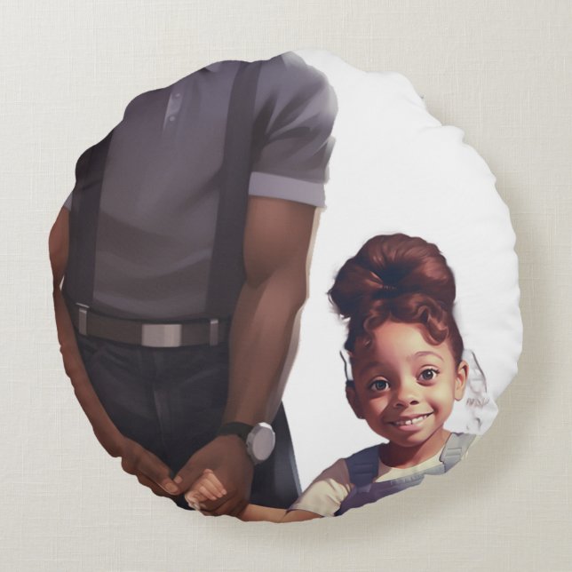 Panola, Dad & Ivory Elephant Keepsake Round Pillow (Back)