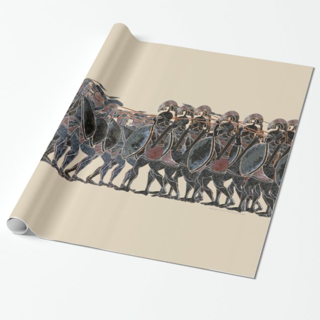 Panoply - Ancient Greek hoplite battle large Wrapping Paper (Unrolled)