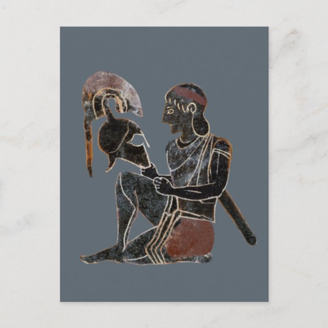 Panoply - Ancient Greek hoplite soldier sitting Postcard (Front)