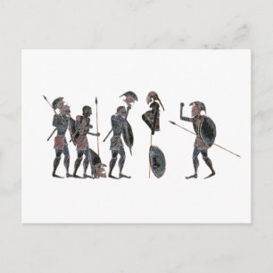 Panoply - Ancient Greek hoplites celebrating Postcard