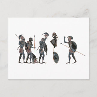 Panoply - Ancient Greek hoplites celebrating Postcard