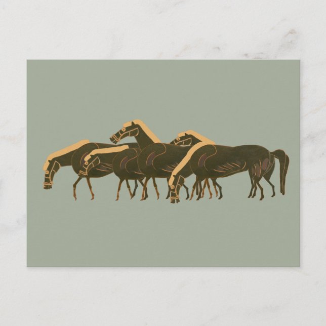 Panoply - Ancient Greek vase art herd of horses Postcard (Front)