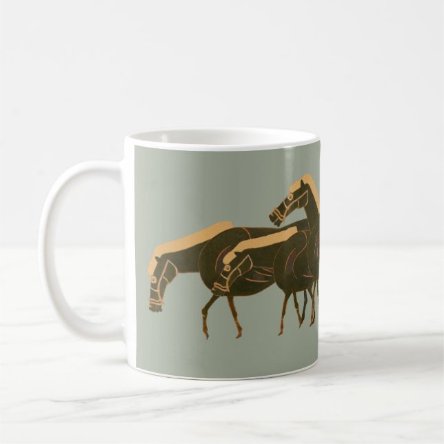 Panoply -  Ancient Greek vase horses grazing Coffee Mug (Left)