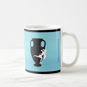 Panoply black logo on a blue mug