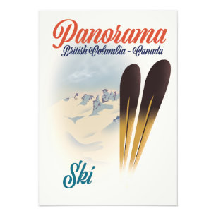 Panorama British Columbia Canada ski poster