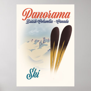 Panorama British Columbia Canada ski poster