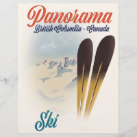 Panorama British Columbia Canada ski poster
