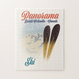 Panorama British Columbia Canada ski poster Jigsaw Puzzle