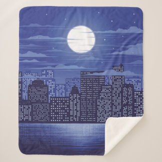 Panorama city of light illustration abstract,archi sherpa blanket