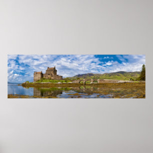 Panorama Eilean Donan Castle viewed from south Poster