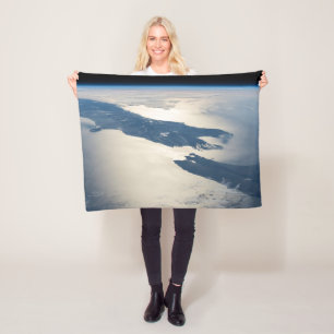 Panorama From Space Highlighting Cook Strait Fleece Blanket